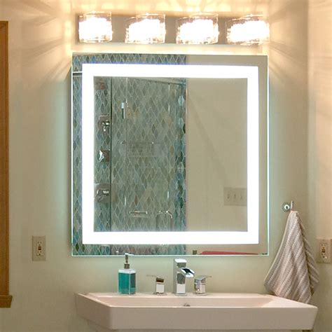 Front-Lighted LED Bathroom Vanity Mirror: 36" x 36" - Square – Mirrors ...