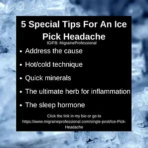 5 Special Tips For an Ice Pick Headache - Migraine Professional