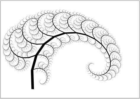 Fibonacci Spiral Leaf Tree Drawing