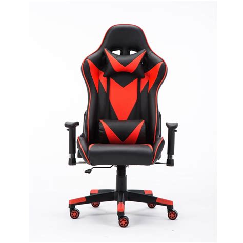 Red gaming chair with speakers