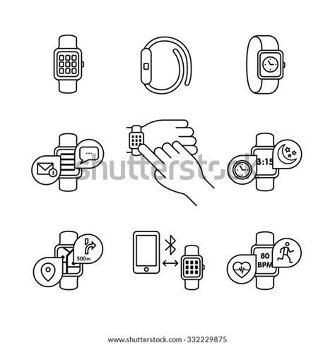 Thin Line Art Icons Set Modern Stock Vector (Royalty Free) 332229875 ...