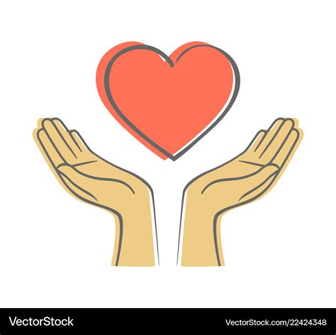 Hand giving love symbol hand draw icon Royalty Free Vector