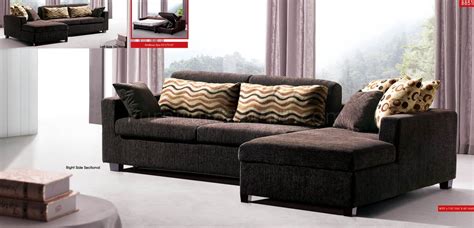 Brown Fabric Modern Sectional Sofa w/Sleeper & Storage Chaise