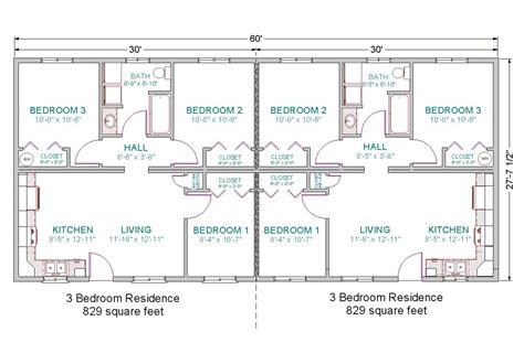 3 bedroom duplex house plans with garage