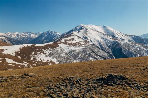 Mountain Landscape, Snowy Peaks, Arkhyz, Caucasian Mountains, Russia ...