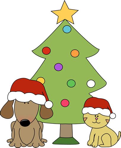 Christmas dog and cat with Christmas tree. There are more Christmas cat ...