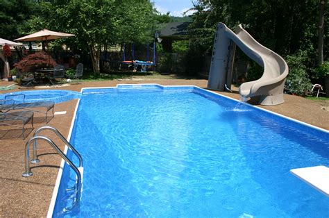 Inground Pool With Slide And Diving Board - Memugaa