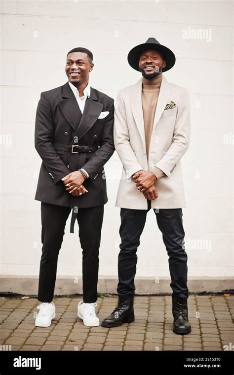 Two fashion black men. Fashionable portrait of african american male ...