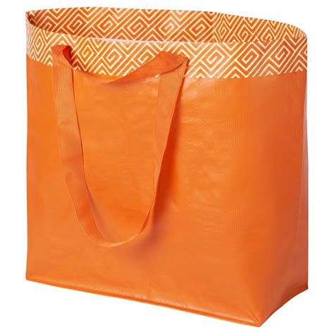 FRAKTA shopping bag, medium, orange/thunder pattern, 45x18x45 cm/36 l ...