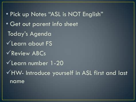 ASL is NOT English