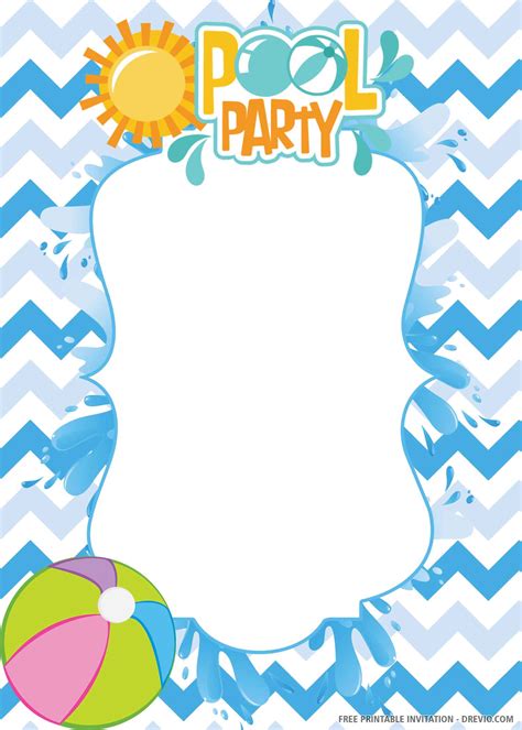 Instant Download Summer Pool Party Birthday Invite Pool Invitation Pool ...