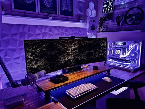 Updated white/purple setup : r/battlestations