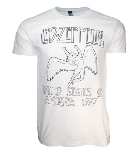 Led Zeppelin Led Zeppelin Usa 77 White T-Shirt Men | Loudtrax