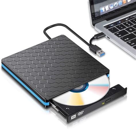 External Dvd Drive, Usb 3.0 Type C Cd Drive, Dual Port Dvd Player ...