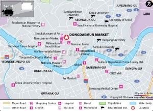 Location map of Dongdaemun Market in Seoul