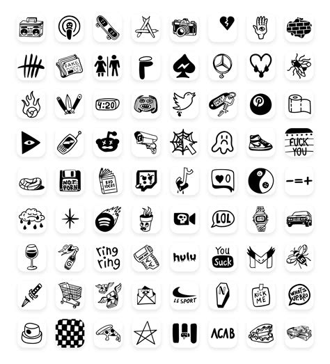 White Tattoo Aesthetic App Icons - Free iPhone Icons 4 your Home Screen