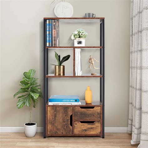 Buy Industrial Bookcase with Cabinets, 3-Tier Freestanding Storage ...