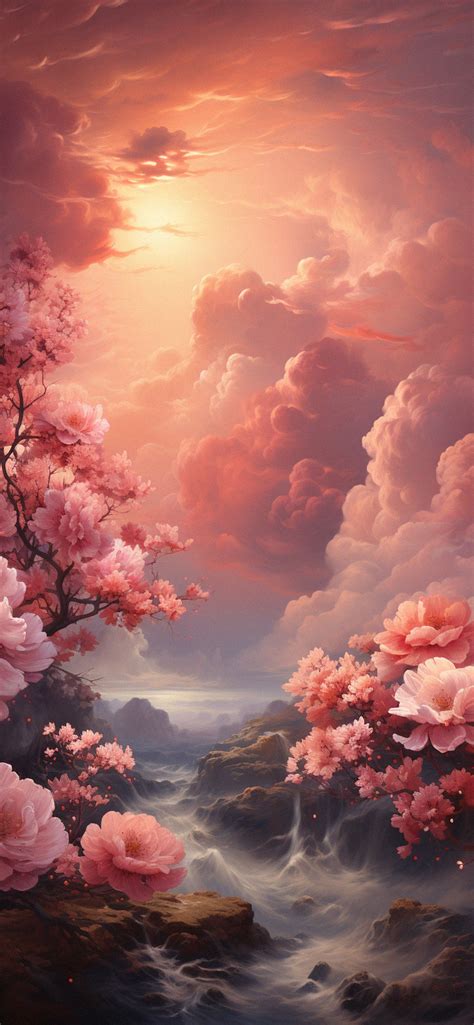 Pink Flowers & Clouds Art Wallpapers - Pink Clouds Wallpapers 4k