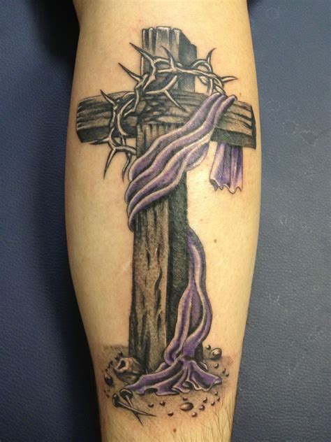 Cross And Crown Of Thorns Tattoo