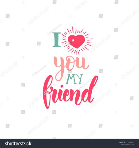 Love You My Friend Friendship Day Stock Vector (Royalty Free ...