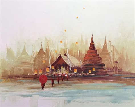 Thai Temple Art Painting l Asian Art For Sale Online