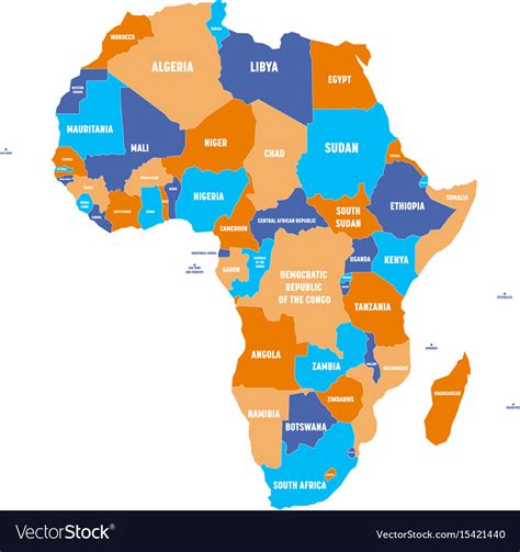 Multicolored political map of africa continent Vector Image