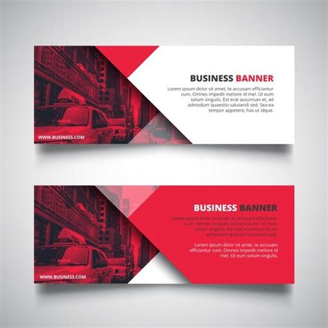 Free Vector | Red banners for business | Banner design inspiration ...