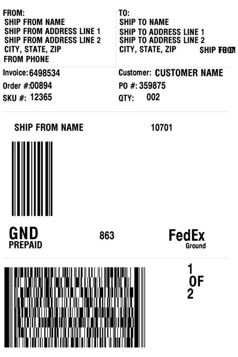 Fedex Shipping Label Templates CYBRA, 43% OFF