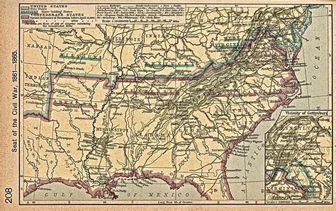 Map of the Seat of the American Civil War 1861 - 1865 - Full size