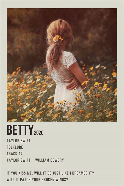 Folklore betty taylor swift song poster – Artofit