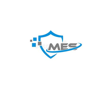 Letters MES Logo with Shield Style Creative Design Concept. Stock ...