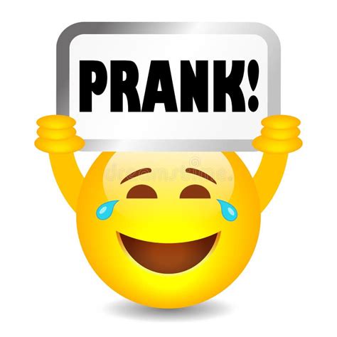 Smiling Emoji with Prank Sign, Vector Cartoon Stock Vector ...