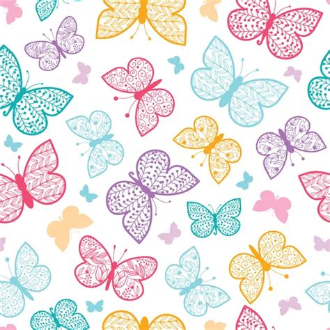 Floral butterflies vector seamless pattern background — Stock Vector ...