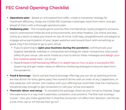 fec-opening-checklist - Amusement 360