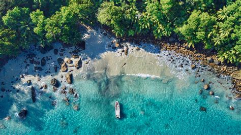 Silhouette Island Beach Aerial view 4K Wallpapers | HD Wallpapers | ID ...