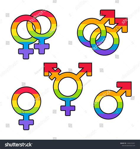 Gender Symbols Lgbt Pride Rainbow Flag Stock Vector (Royalty Free ...