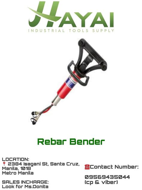 Rebar Bender, Commercial & Industrial, Industrial Equipment on Carousell