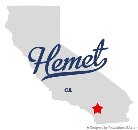 Map of Hemet, CA, California