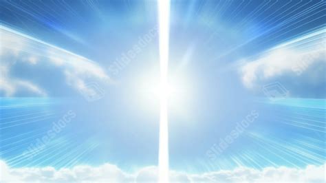 Sky White Clouds Light Beams Heaven Powerpoint Background For Free ...