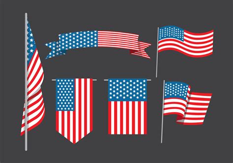 American Flag Collection 486131 Vector Art at Vecteezy