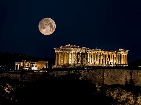 Parthenon of Athens at Night, Greece | Parnassus Preparatory School