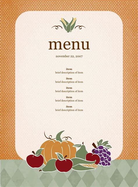 Menu Templates Word | Find Word Templates