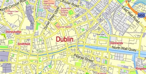 Dublin Map Vector Ireland Exact City Plan Low detailed Street Map ...