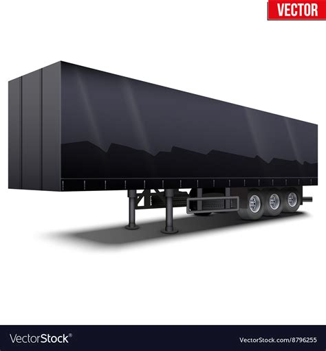 Blank black parked semi trailer Royalty Free Vector Image