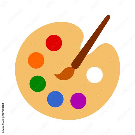 Color palette with colorful paint swatches and paint brush / painting ...