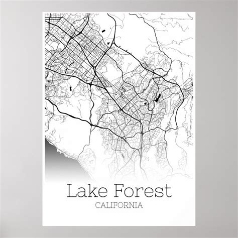 Lake Forest Map - California - City Map Poster | Zazzle