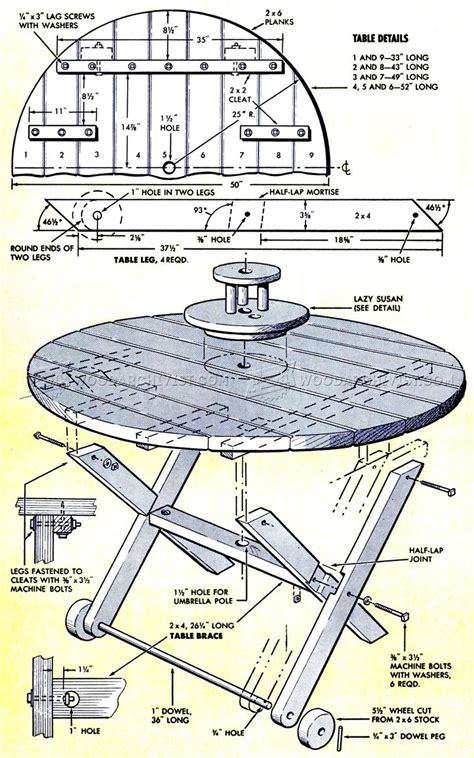 Round Picnic Table Plans • WoodArchivist