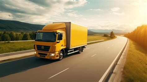 Premium AI Image | Fast truck delivery driving on highway