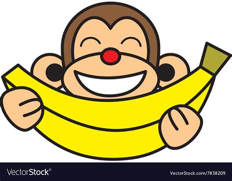 Banana monkey Royalty Free Vector Image - VectorStock