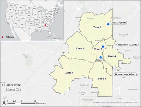 Six police zones in Atlanta, Georgia. (Zone 1: Northwest Atlanta; Zone ...